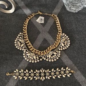 NWT RARE Juicy Couture Flower Cluster Necklace and Bracelet set